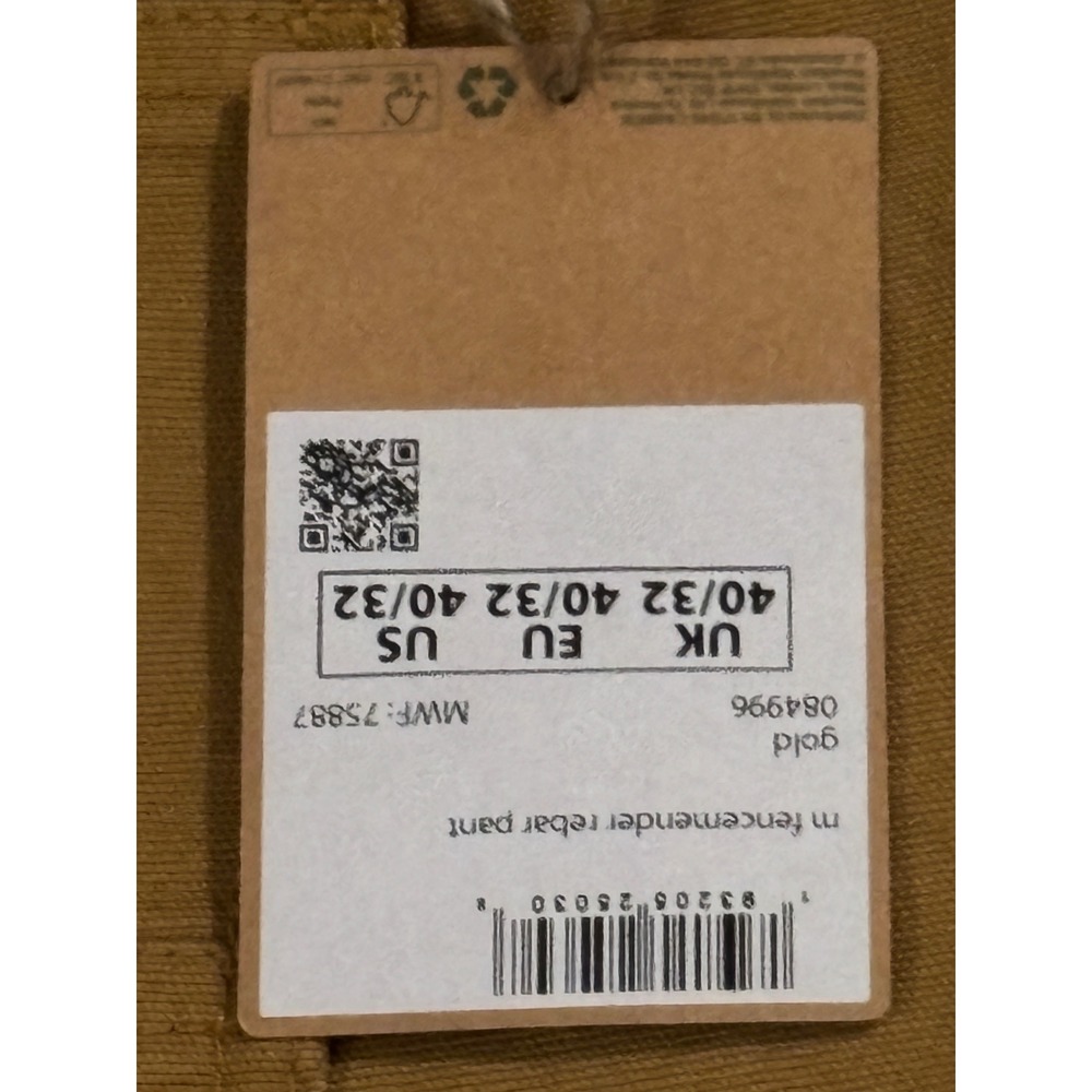 EMS Fencemender Rebar pants men's size 40/32 new with tags double knee gold tan - Picture 5 of 7